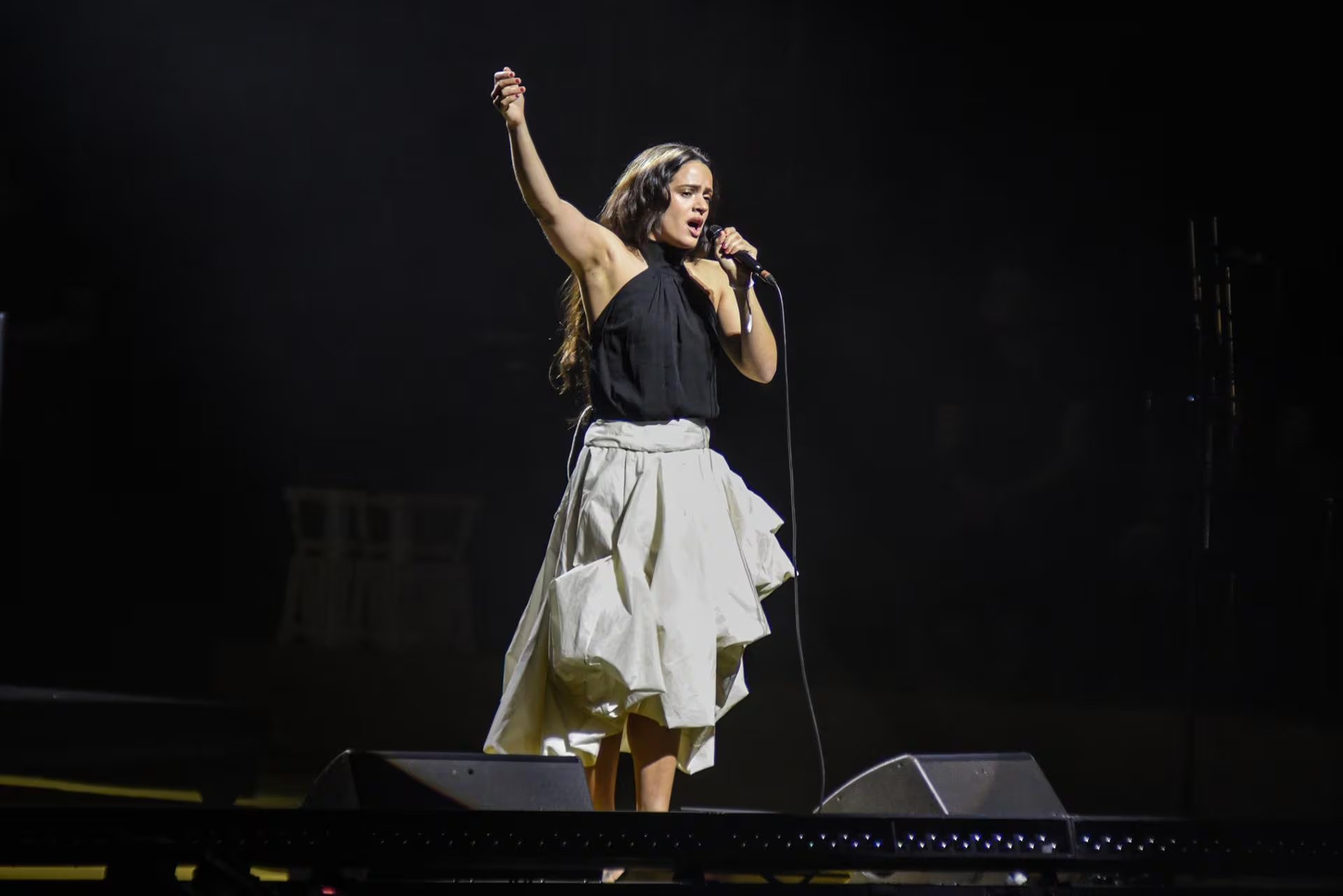 La cantante Rosalía, durante un concierto. (Europa Press)