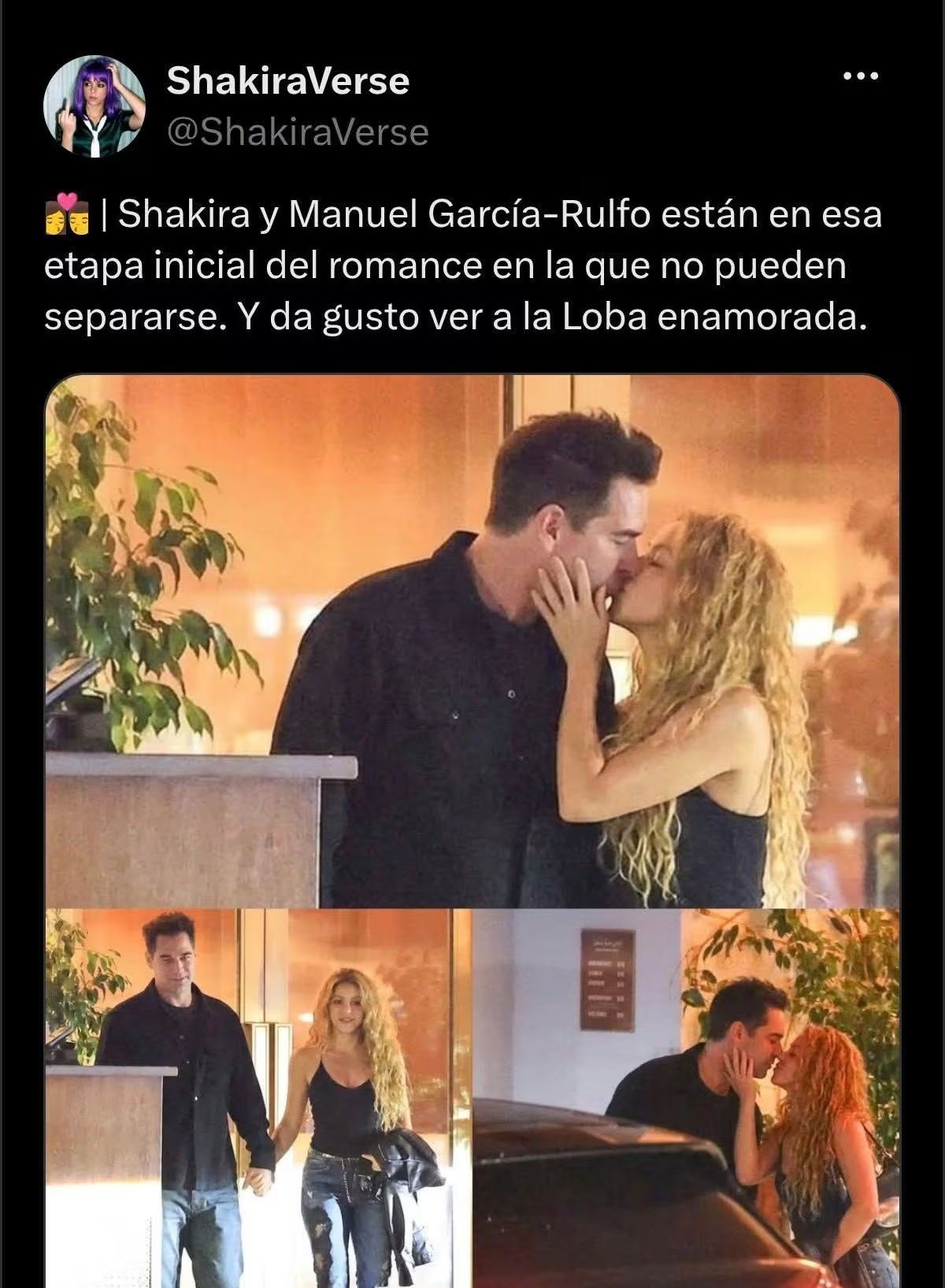 Seguidores de Shakira apuntaron en redes sociales hacia algunas de las presuntas cuentas responsables, incluida una que hizo circular una foto de la colombiana besando al actor Manuel García-Rulfo - crédito @shakira/Instagram