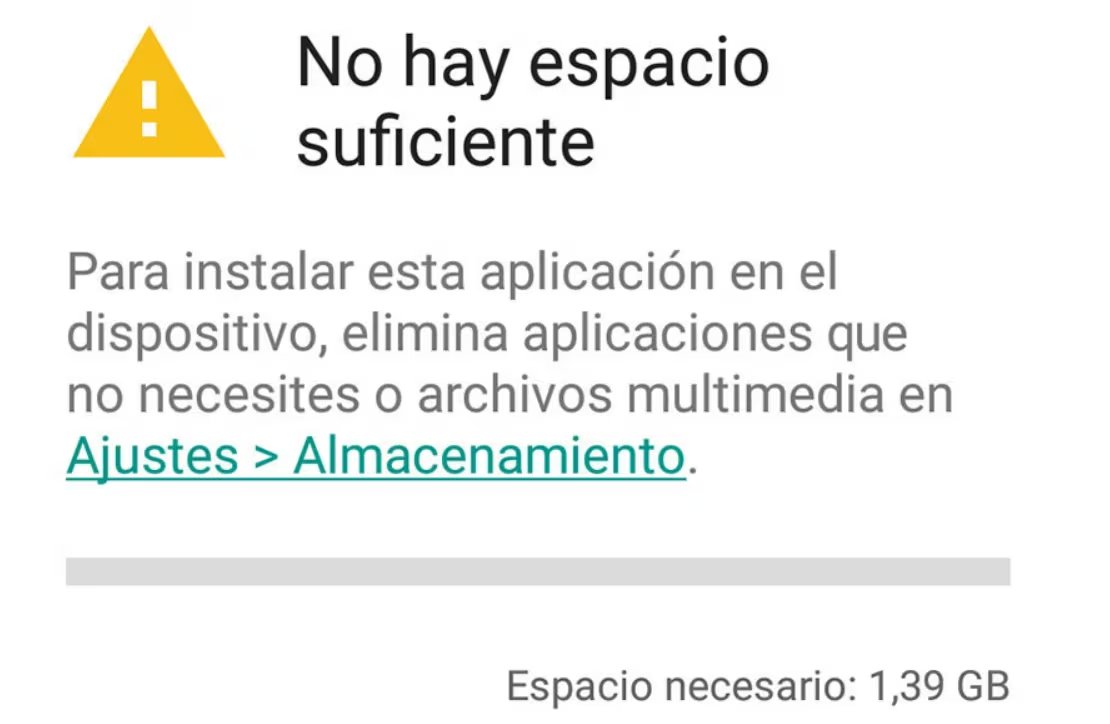 WhatsApp te muestra un mensaje de falta de almacenamiento si tu celular no tiene más espacio. (WhatsApp)