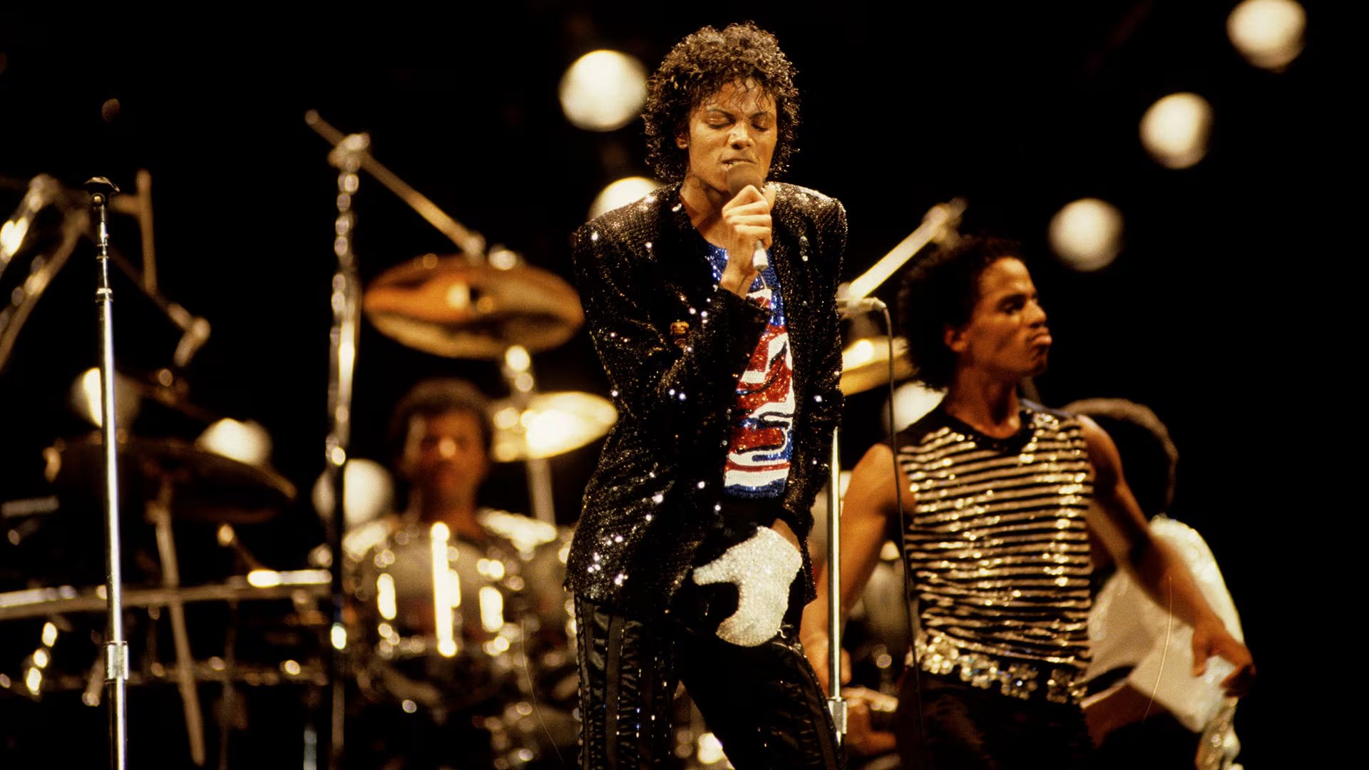 Michael Jackson en 1984, en Nueva York en una presentación de Los Jacksons
