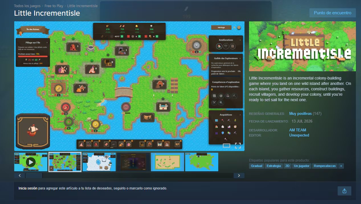 Es un juego de colonias en el que el jugador salta de isla en isla. (Steam)