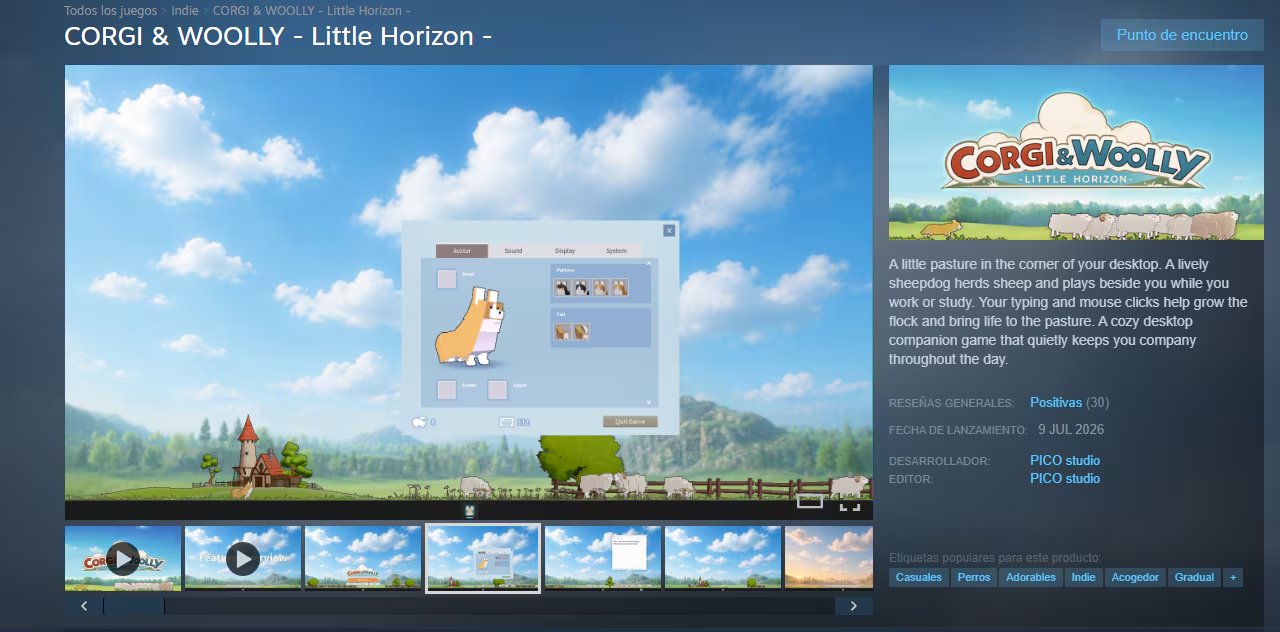 Un border collie aparece en el escritorio y responde a cada tecla y clic del usuario. (Steam)