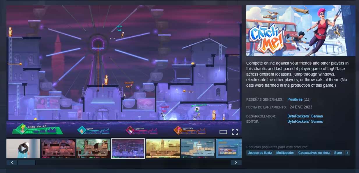 Catch Me!, el plataformero 2D de ByteRockers' Games con modo para hasta cuatro jugadores. (Steam)
