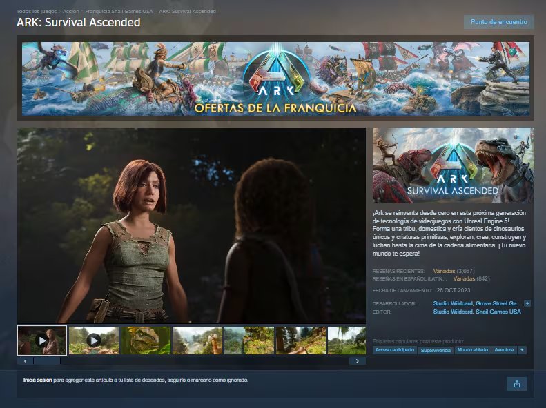 ARK: Survival Ascended reconstruye ARK: Survival Evolved en Unreal Engine 5. (Steam)
