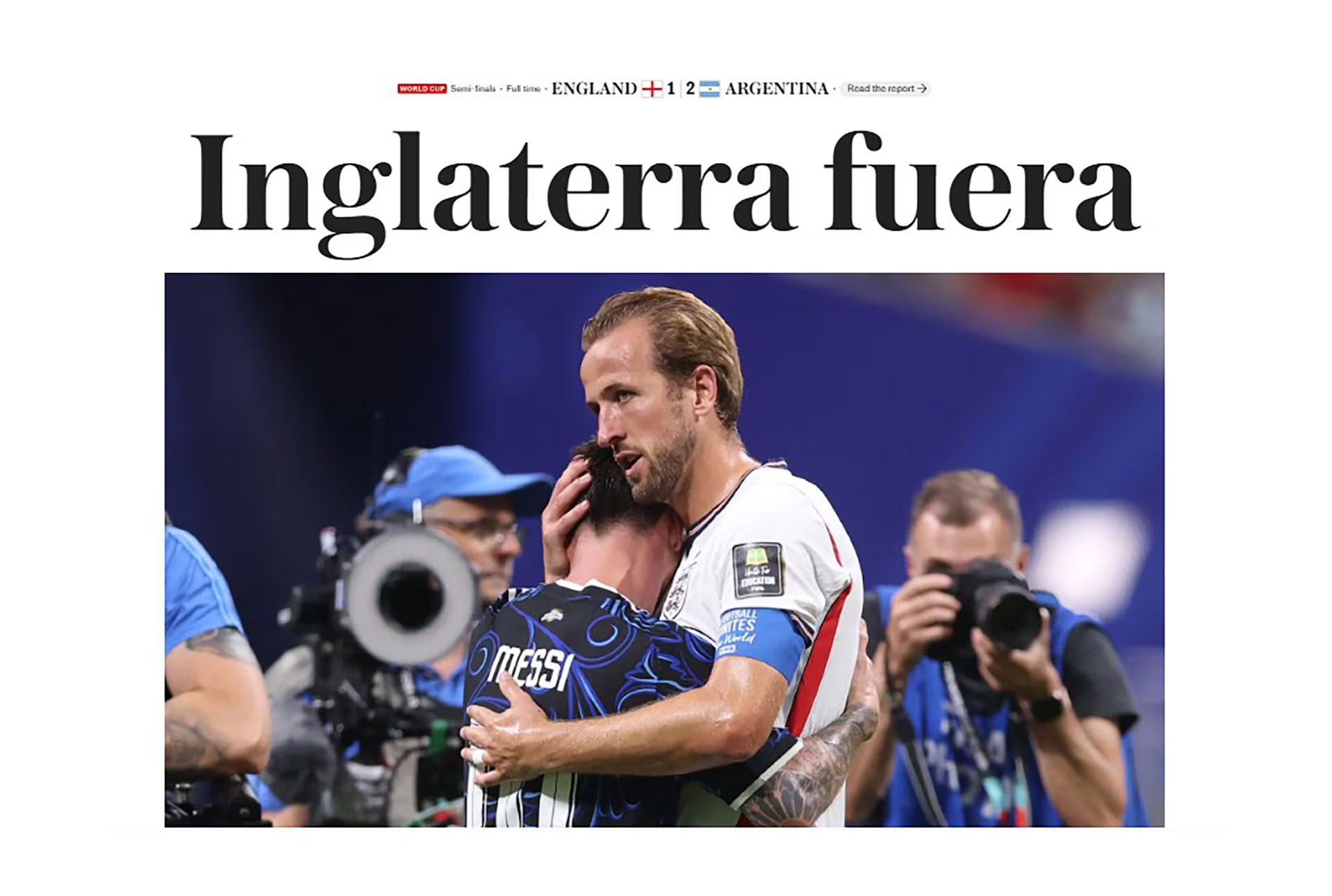 Inglaterra fuera, el contundente título del medio inglés Telegraph