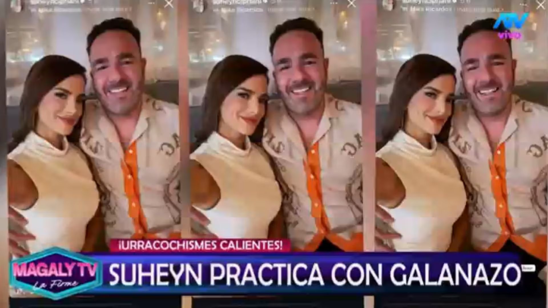 Suheyn Cipriani y Luis Felipe Zapata García posan en Miami antes de asistir al partido del Mundial 2026 entre Portugal y Colombia.
