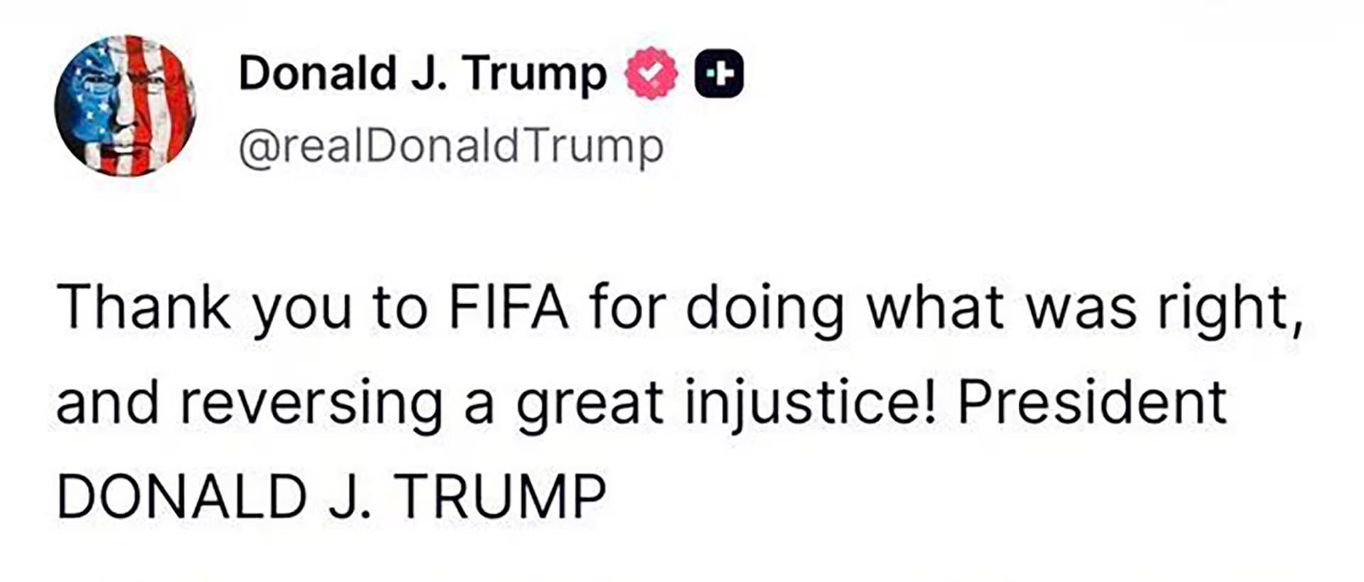 Donald Trump reaccionó a la decisión que adoptó la FIFA con un mensaje viral