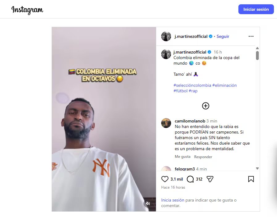 El tema musical de JM generó diferentes reacciones entre los internautas - crédito @j.martinezofficial/Instagram