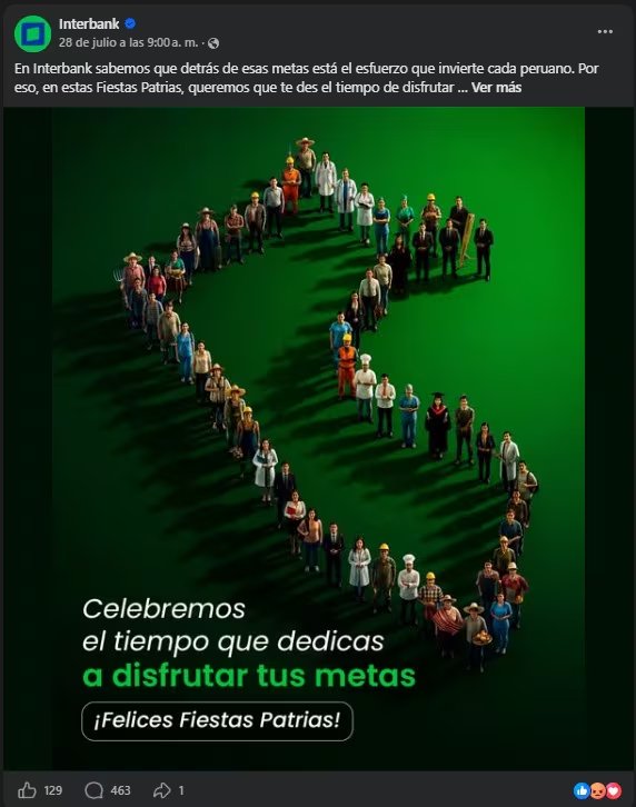 La última publicación de Interbank gana muchos más comentarios que likes. - Crédito Captura de Facebook