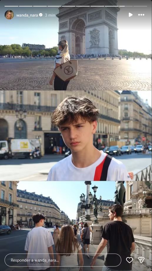 Wanda eligió un look clásico para caminar por las calles de París
