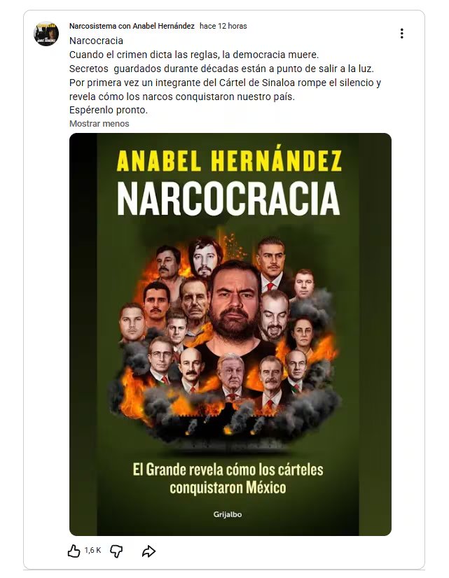 Anabel Hernández lanzará un nuevo libro titulado 