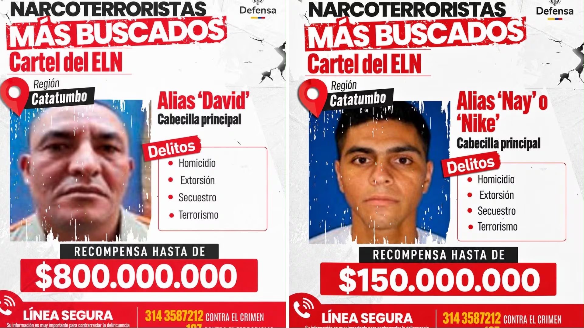 El Gobierno también ofreció hasta 350 millones de pesos para identificar y capturar a los autores materiales que abandonaron el vehículo con explosivos - crédito @PedroSanchezCol/X