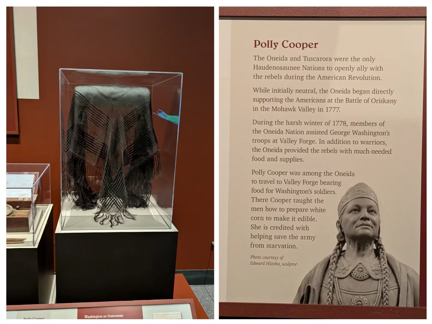 La pieza emitida por el gobierno federal pone de nuevo en primer plano a la mujer indígena que llevó maíz blanco a Valley Forge (@nysmuseum )
