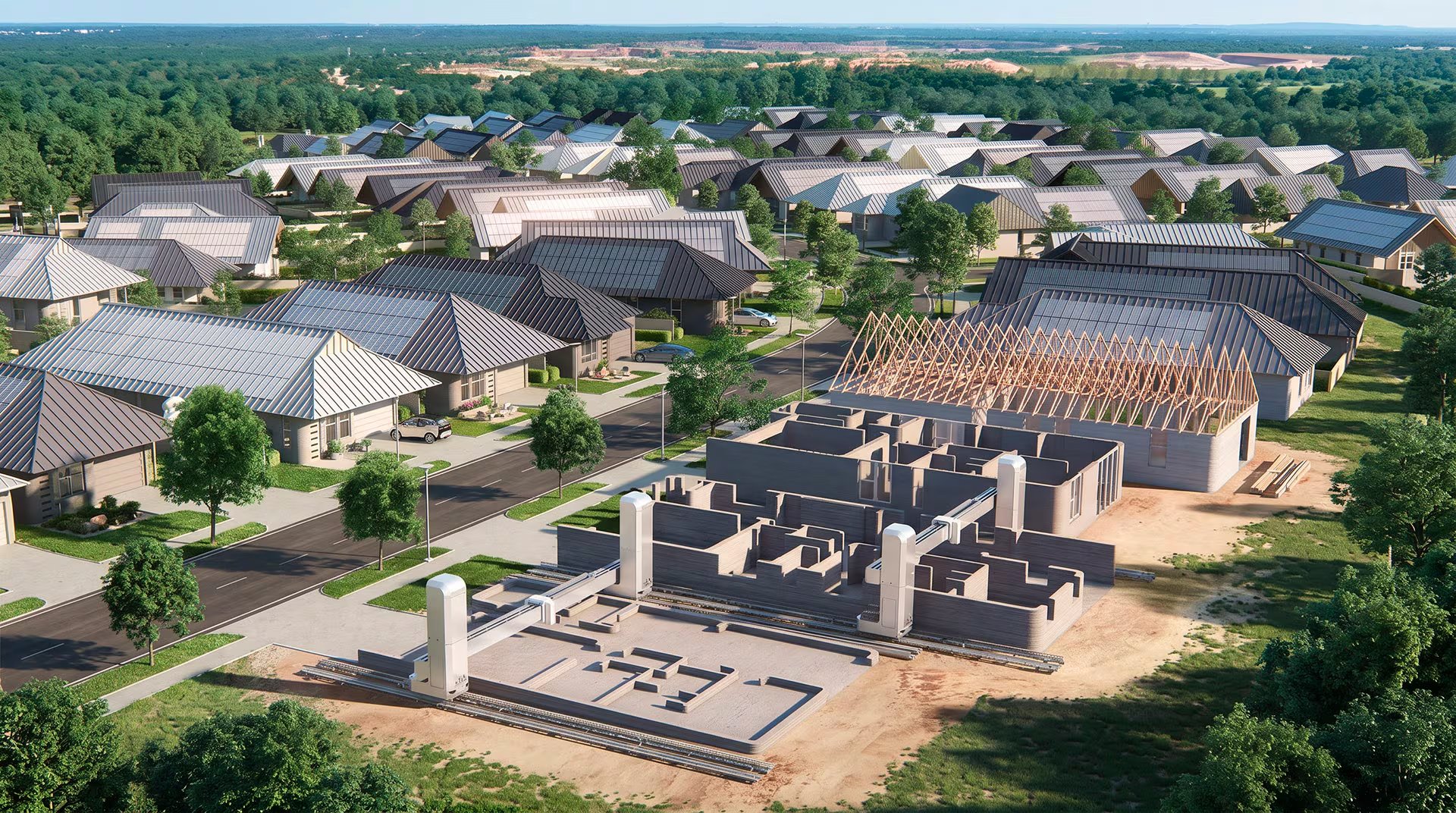 En Texas, ICON construyó un barrio de más de 100 casas impresas con paredes curvas, paneles solares y materiales propietarios de alta durabilidad. El estado se convirtió en el principal laboratorio de esta tecnología en Estados Unidos