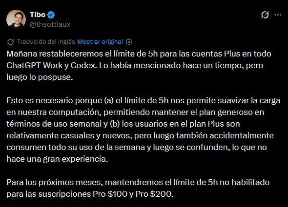 ChatGPT volverá a poner limites en sus herramientas más avanzadas. (X)