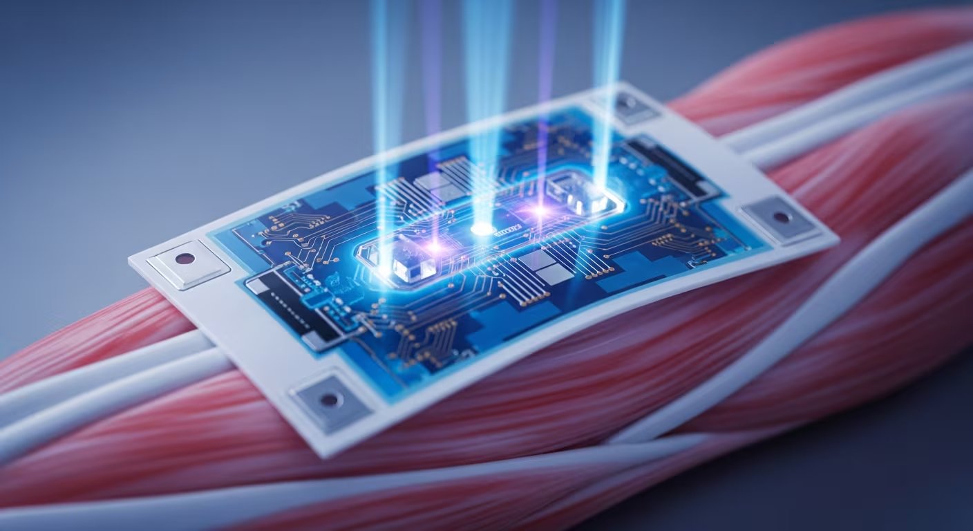 El optrode está fabricado con polímeros blandos de alto rendimiento que imitan la flexibilidad de los órganos internos y conservan conductividad tras 10.000 pliegues (Imagen Ilustrativa Infobae)