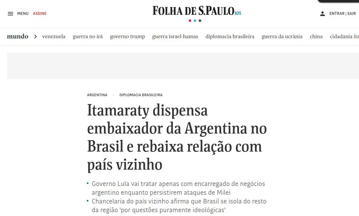 Captura de nota de Folha de S.Paulo (Captura de nota de Folha de S.Paulo)