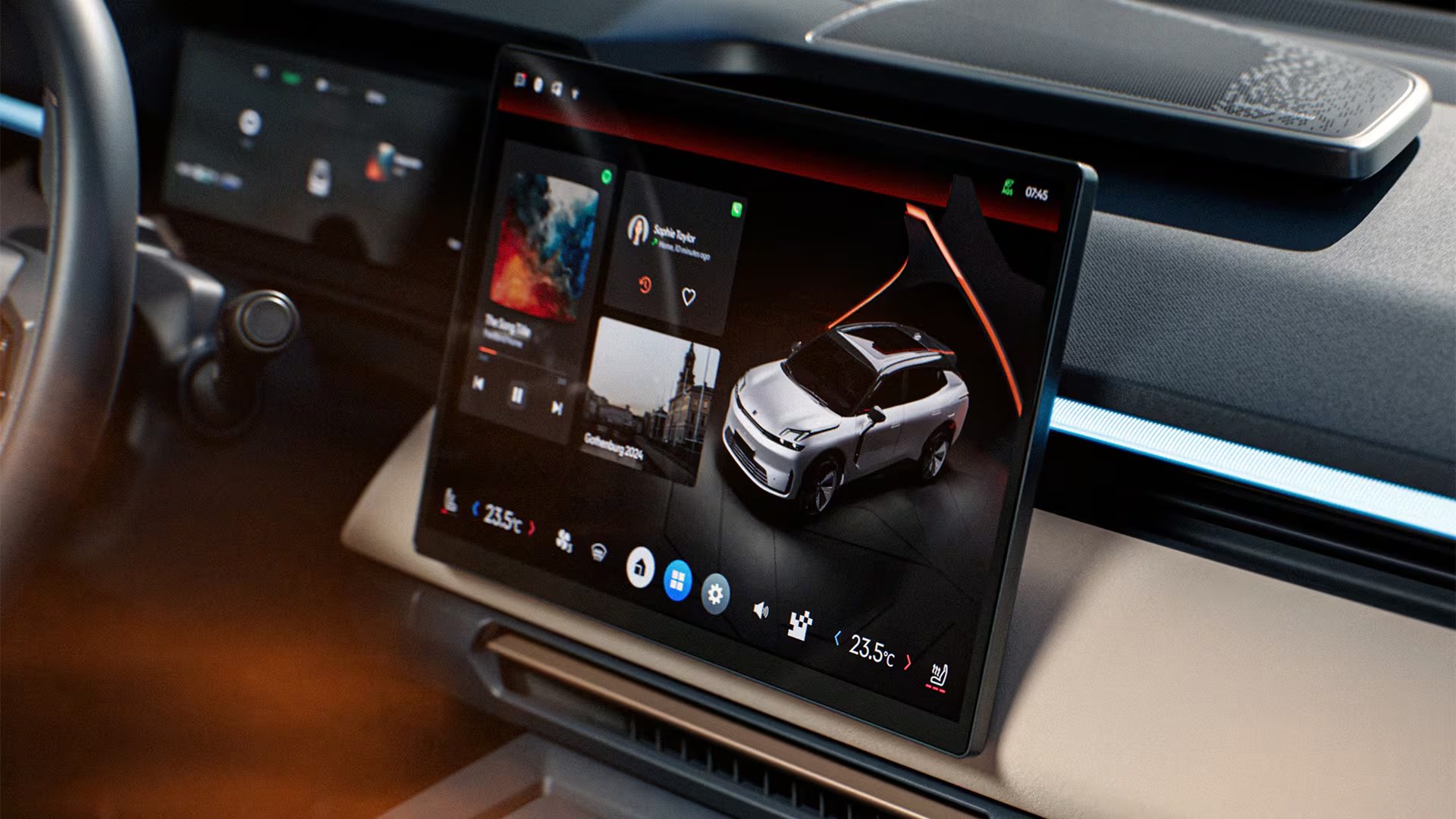 Como todo auto tecnológico electrificado, la mayoría de los sistemas se configuran y activan desde una gran pantalla central. (Lynk&Co)