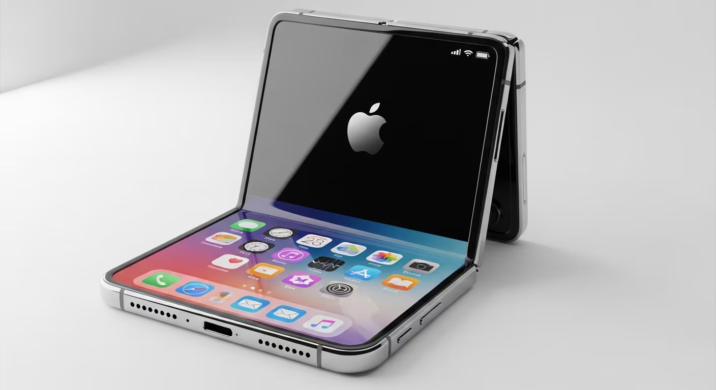 El iPhone Ultra plegable llegaría más adelante y tendría una pantalla exterior de 5,5 pulgadas y un panel interior OLED de 7,8 pulgadas con ProMotion de 120 Hz. (Imagen Ilustrativa Infobae)