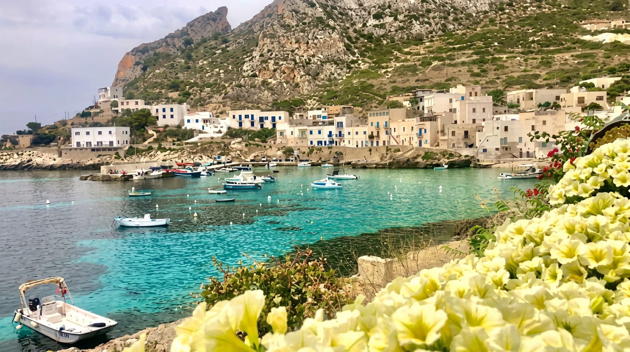 Levanzo, la menor de las islas Egadi frente a Sicilia, concentra su atractivo en el trekking, los acantilados y calas como Cala Minniola