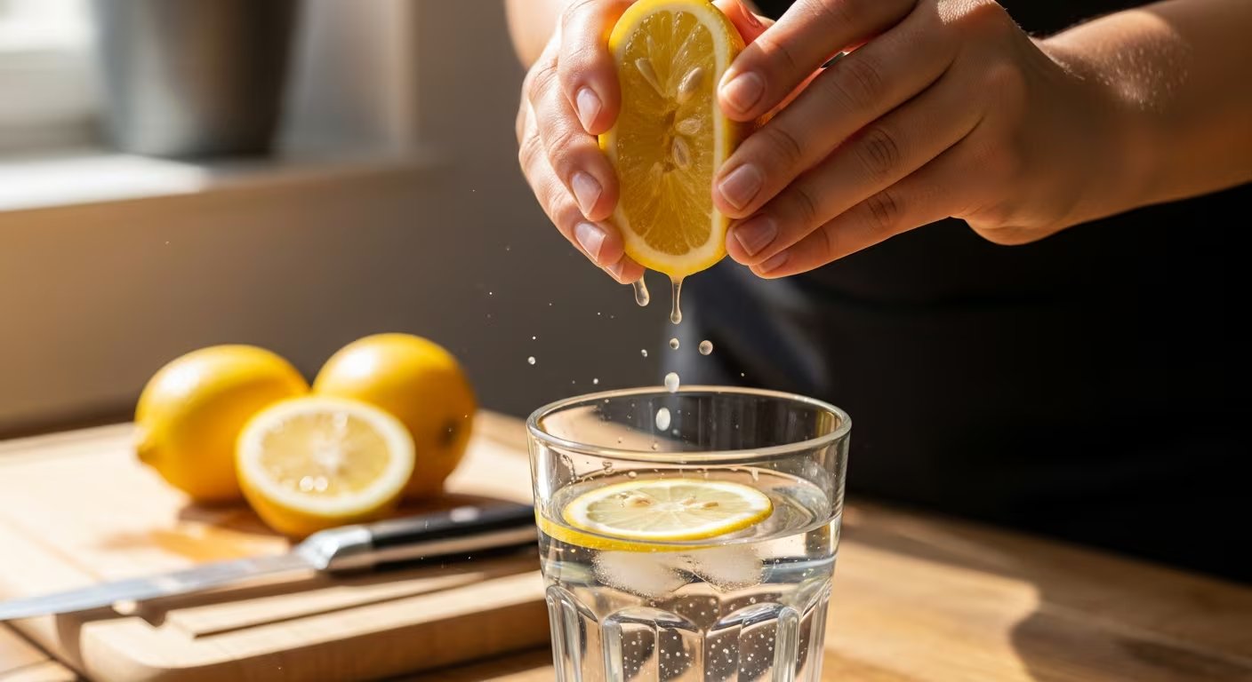 El agua con limón puede favorecer la hidratación diaria, aportar vitamina C y ayudar a prevenir ciertos cálculos renales por la acción del ácido cítrico (Imagen Ilustrativa Infobae)