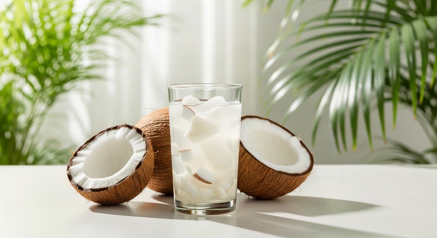 El agua de coco contiene electrolitos como sodio, magnesio, calcio y potasio, por lo que se la vincula con la reposición de minerales y la presión arterial (Imagen Ilustrativa Infobae)