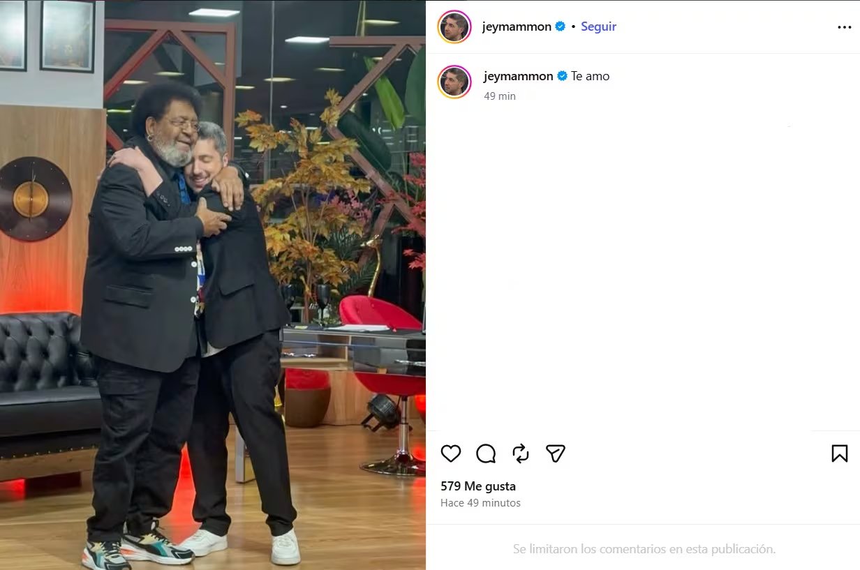 Jey Mammón expresó su despedida a Rubén Rada con una publicación breve en redes sociales y la frase “Te amo”