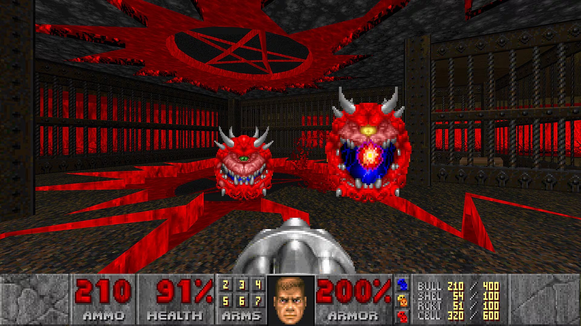 Doom en Microsoft Paint ofrece resoluciones de 320 x 200 y 640 x 400 píxeles, con una experiencia visual similar a la de los años 90.

