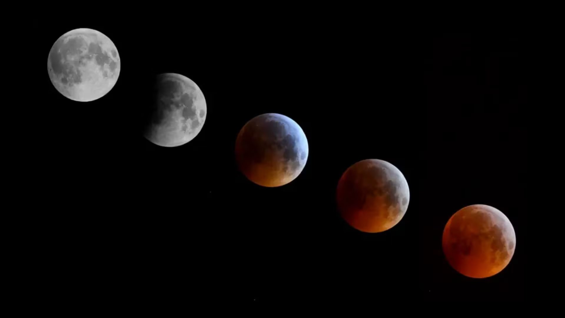 Durante el máximo del fenómeno, más del 93% de la Luna estará cubierta por la umbra, proyectando un característico tono rojizo en el satélite (NASA)