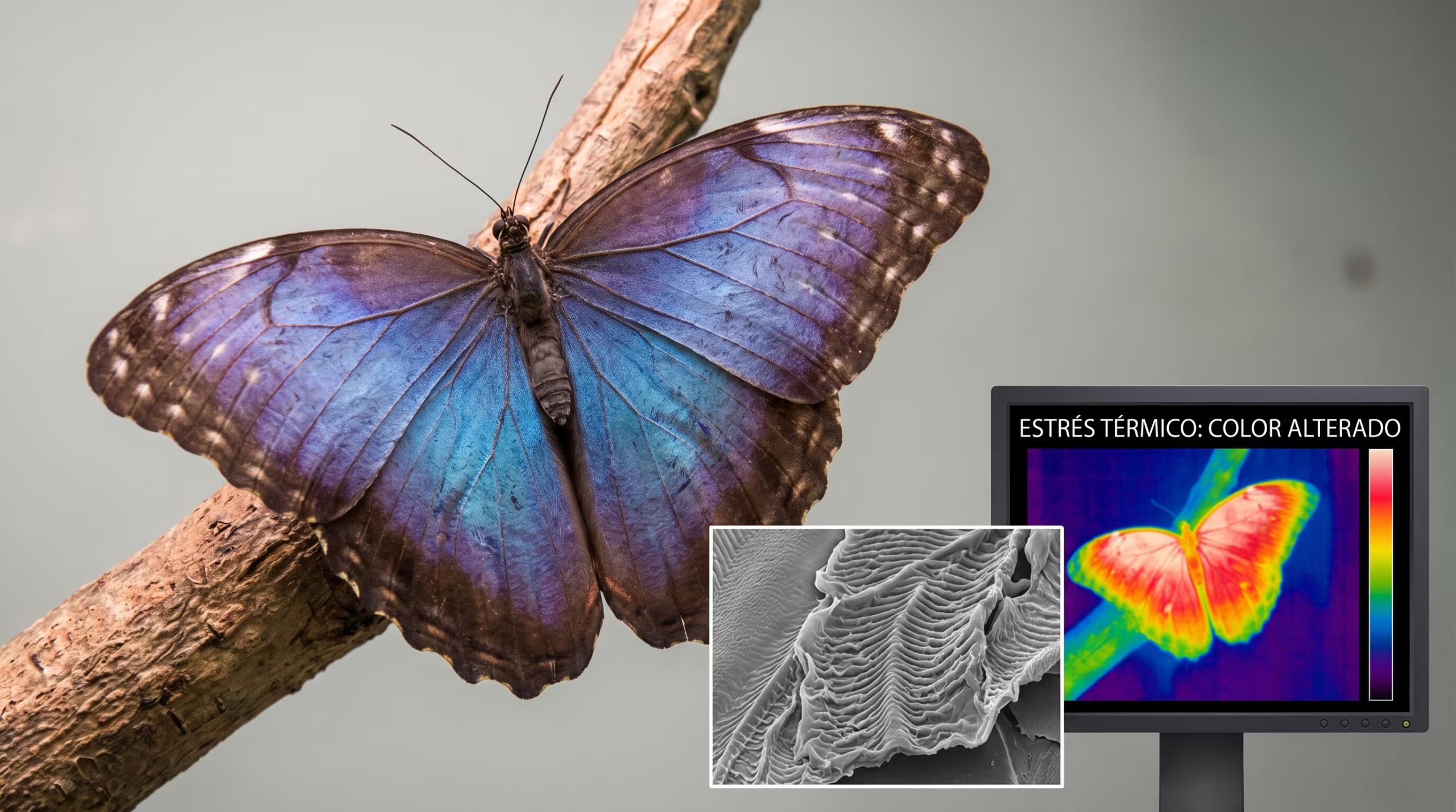 La investigación publicada en PNAS Nexus documentó por primera vez en una mariposa tropical del género Morpho el efecto del calor sobre el color estructural - (Imagen Ilustrativa Infobae)