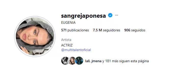 La actriz dejó de lado su histórico apodo y paso a llamarse Eugenia en redes sociales