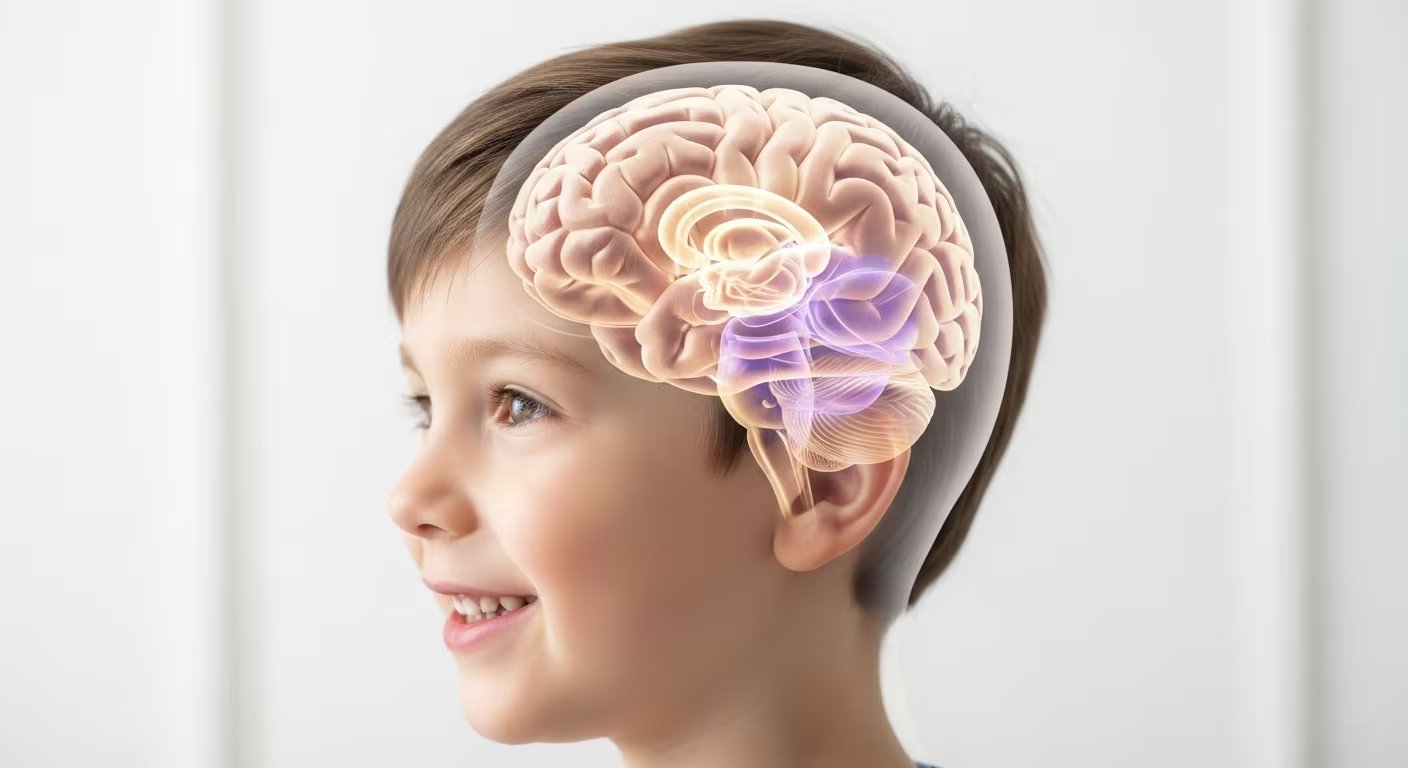 Entre el nacimiento y los 9 años, el cerebro atraviesa una poda de sinapsis mientras aumentan la materia gris y la materia blanca (Imagen Ilustrativa Infobae)