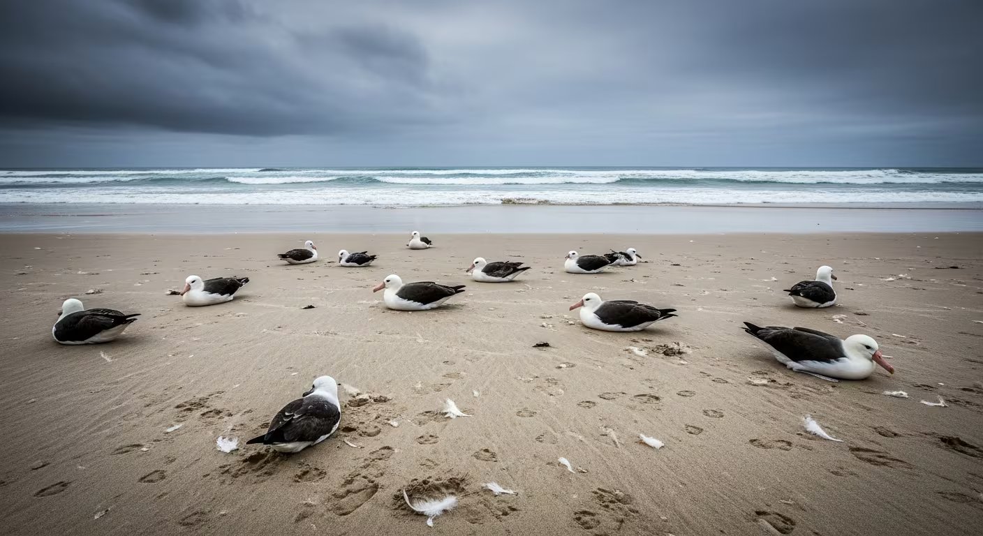 Grandes cantidades de albatros y petreles aparecieron frente a la costa este australiana, a miles de kilómetros de sus zonas habituales de alimentación en el océano Austral (Imagen Ilustrativa Infobae)