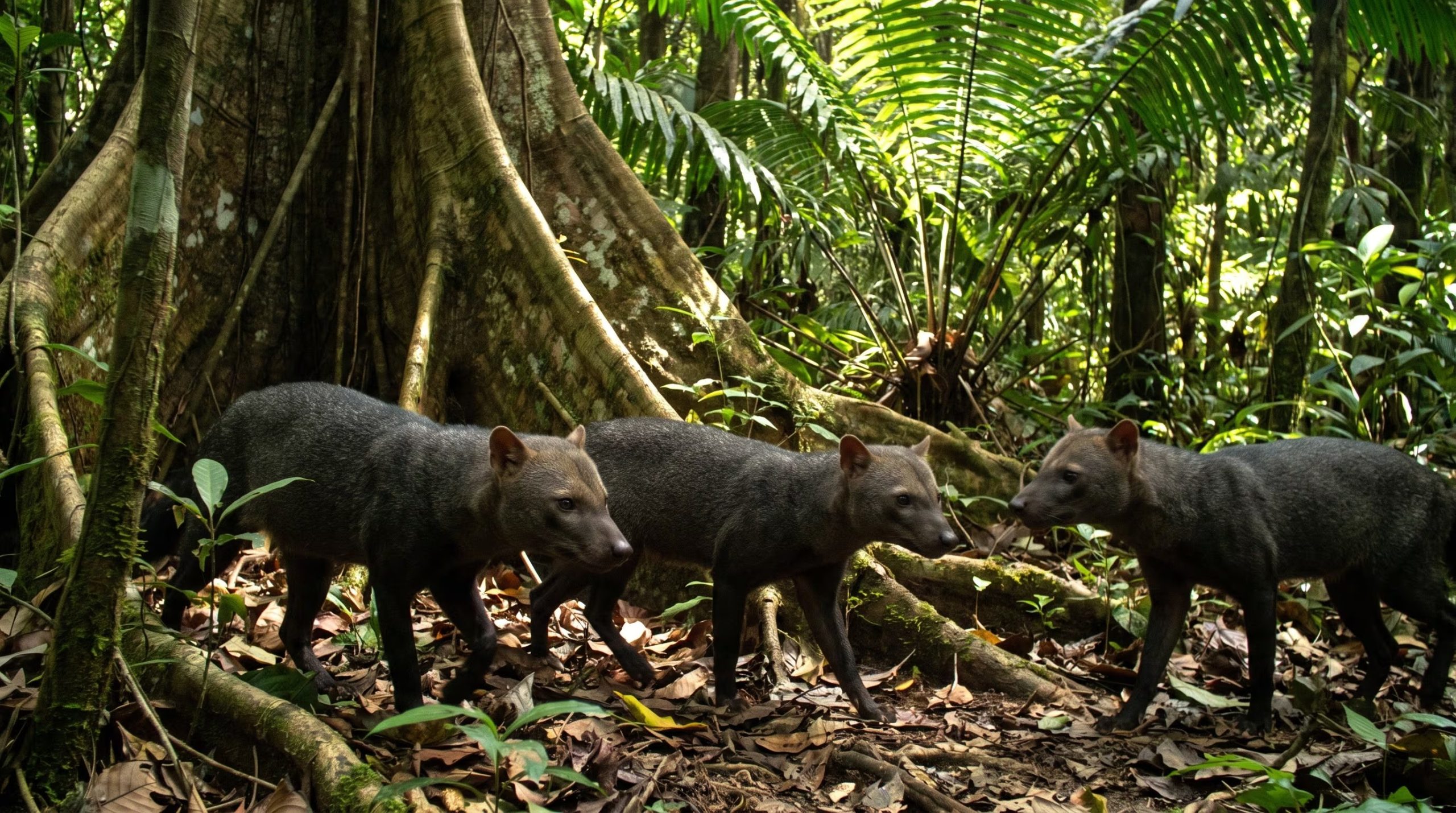 Los datos mostraron que el perro de orejas cortas prefiere bosques continuos e intactos de tierra firme, una especialización que podría explicar la escasez de observaciones directas (Imagen Ilustrativa Infobae)
