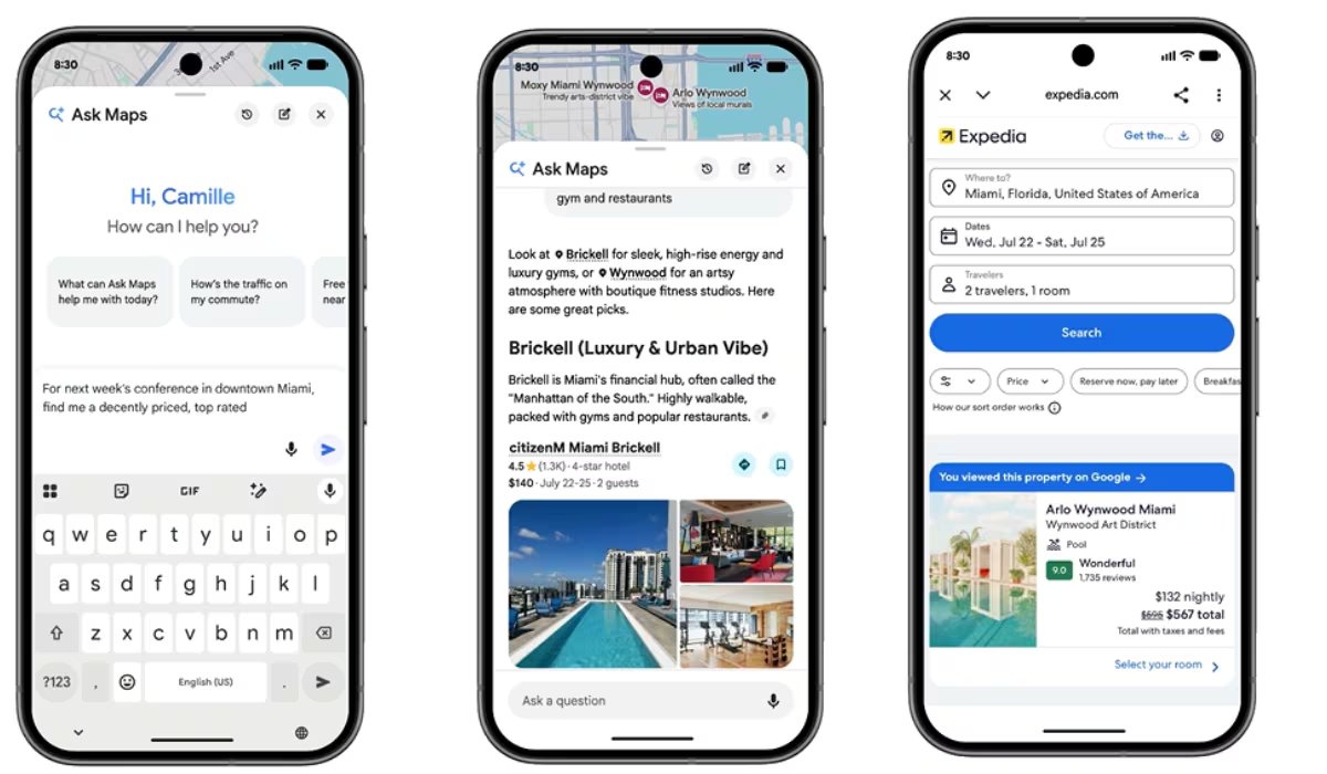 La herramienta compara precios y verifica disponibilidad antes de listar opciones. (Google Maps)