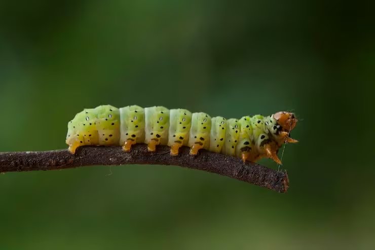 Las especies con fases larvales activas, como las orugas, enfrentan mayores obstáculos en altitud porque el crecimiento y la alimentación elevan su demanda de energía y aire (Magnific)