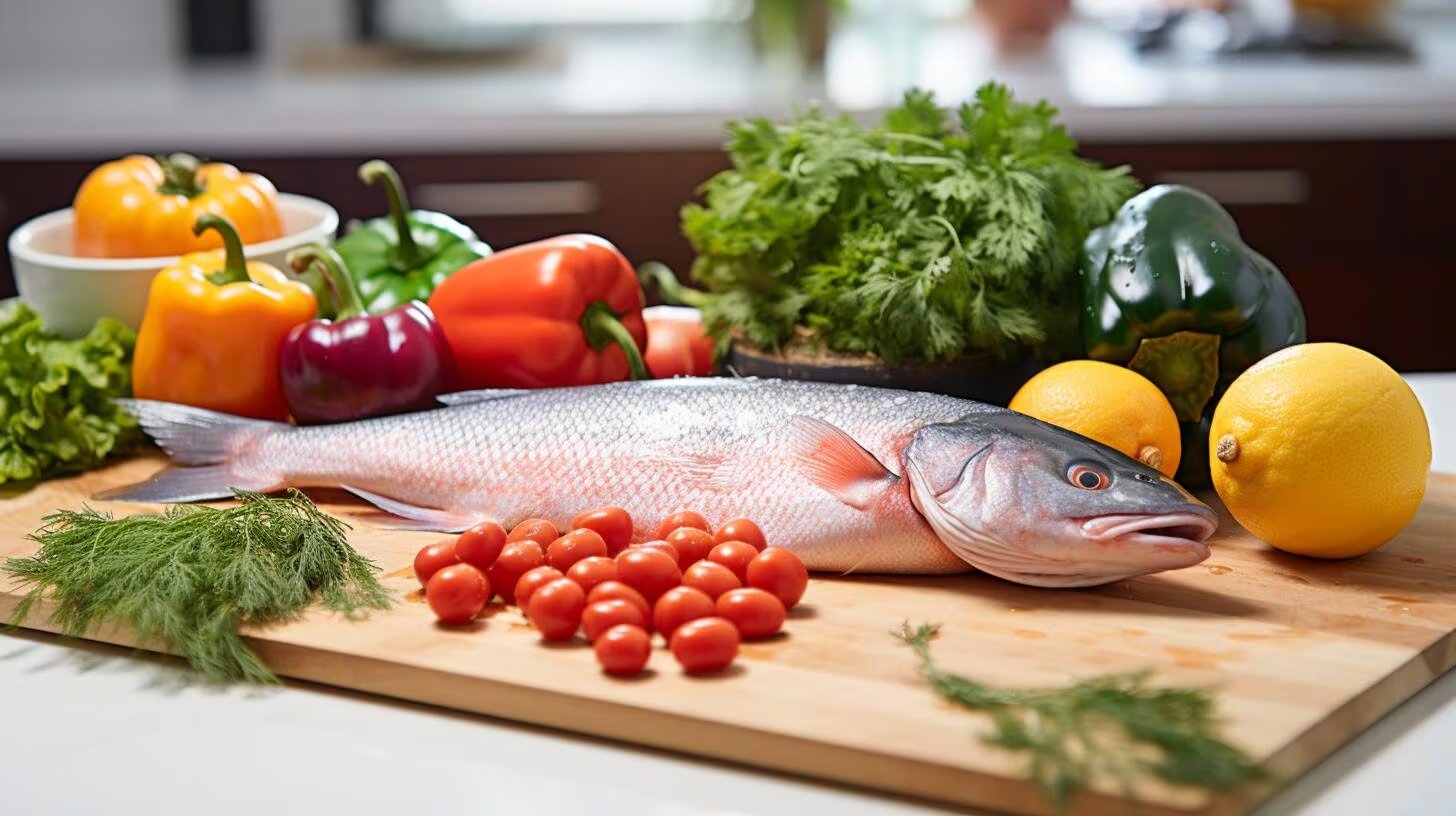 La dieta mediterránea, como la que sigue Bellucci, prioriza vegetales, frutas, granos integrales, grasas saludables y omega‑3, presente en el pescado azul (Imagen ilustrativa Infobae)