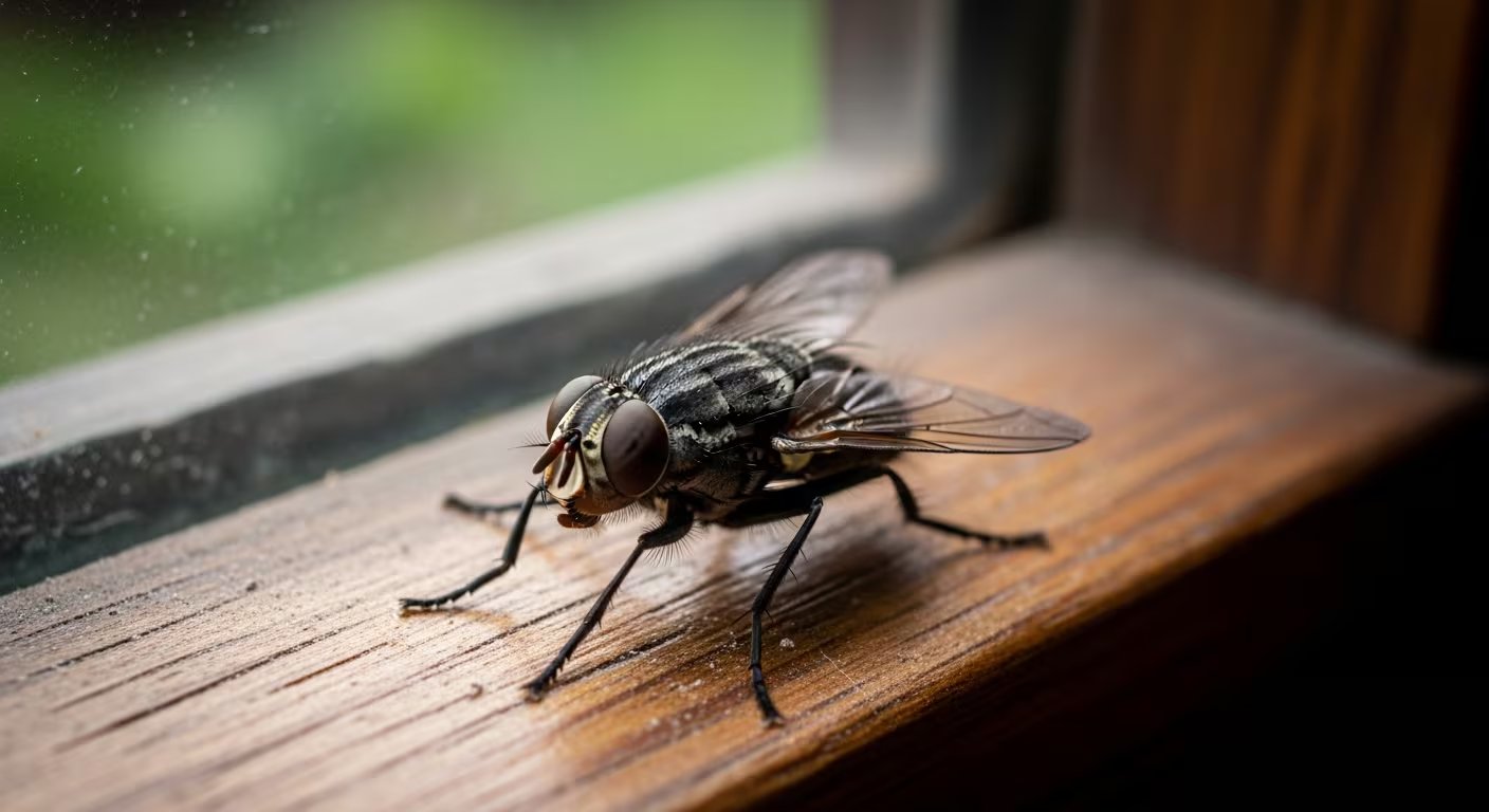 La mosca doméstica no necesita entrar a tu casa para infectar tu comida: basta con que aterrice sobre ella después de haber estado en basura. (Imagen Ilustrativa Infobae)