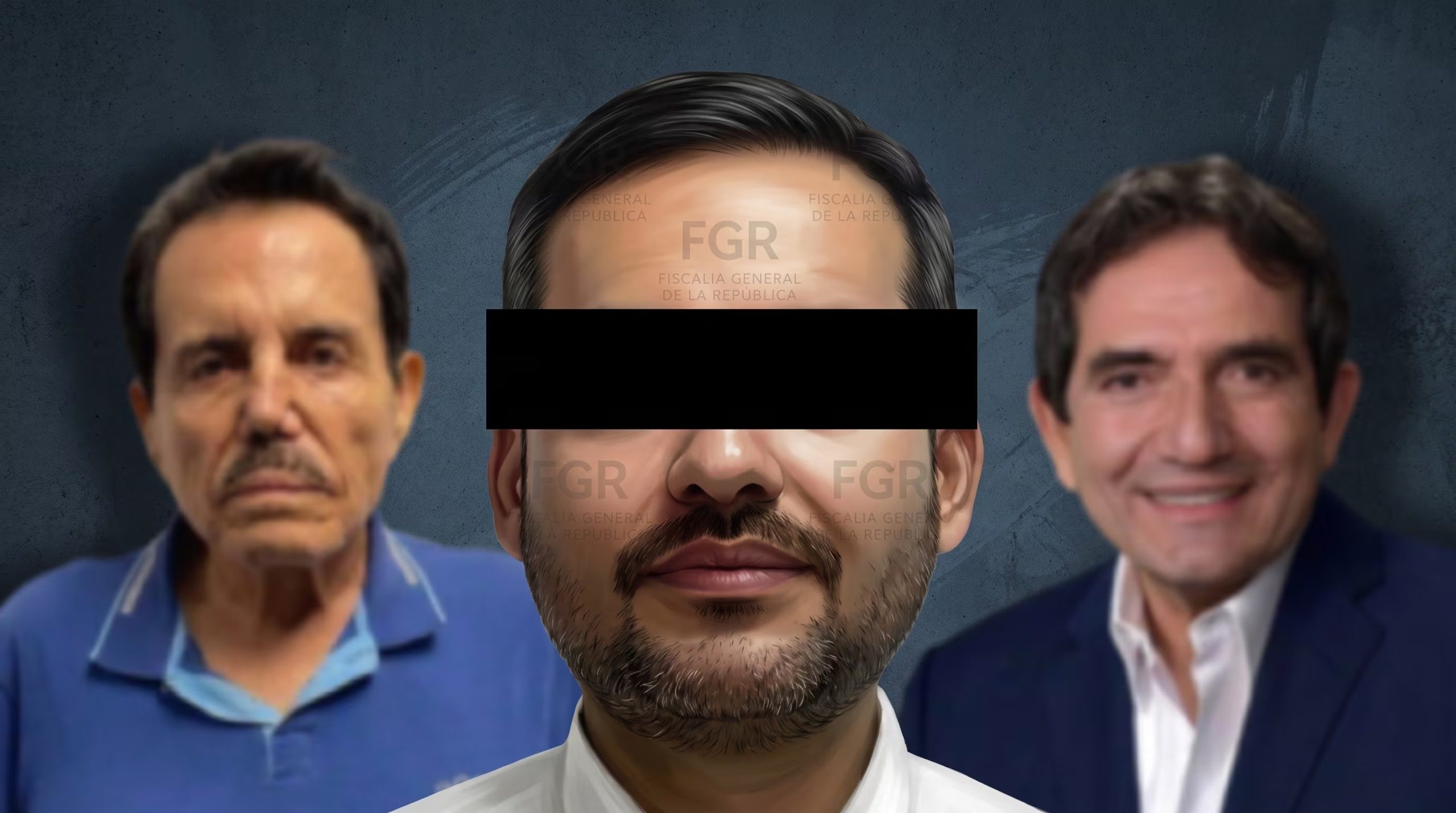 Una ilustración ubica a Fausto Corrales en el centro junto a Ismael Zambada y Héctor Melesio Cuén en el marco de investigaciones judiciales en México. (Imagen Ilustrativa Infobae)