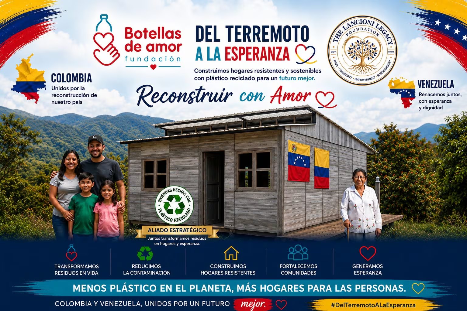 Botellas de Amor tiene almacenadas más de 7.000 toneladas de plástico, un volumen que equivale a cerca de 2.000 viviendas potenciales - crédito Botellas de amor