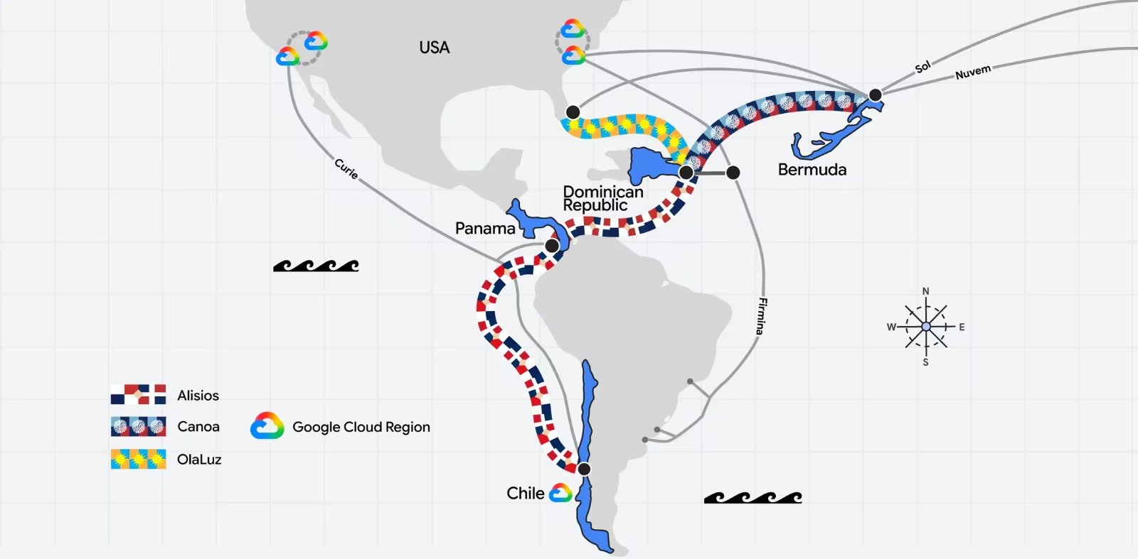 Son cables de fibra óptica instalados en el fondo del océano que mueven la mayor parte del tráfico de internet a nivel global. (Google)