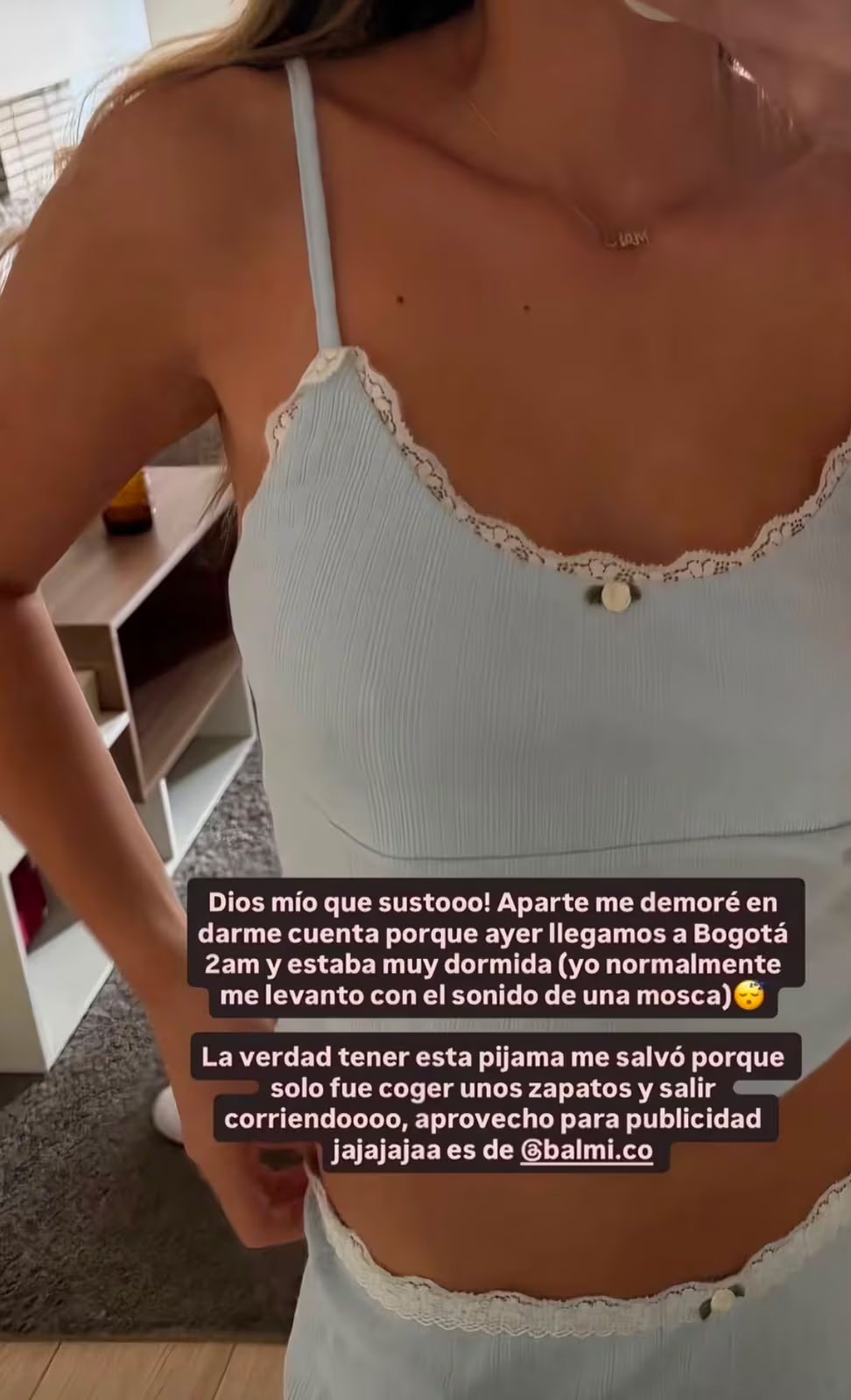 Mariana Neumann desata críticas por promocionar una pijama en plena evacuación tras el terremoto en Colombia - crédito redes sociales