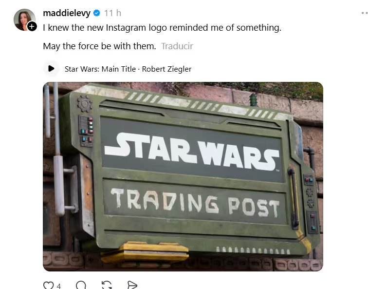Un usuario comentó que el nuevo diseño le hacía pensar en Star Wars. (Threads)