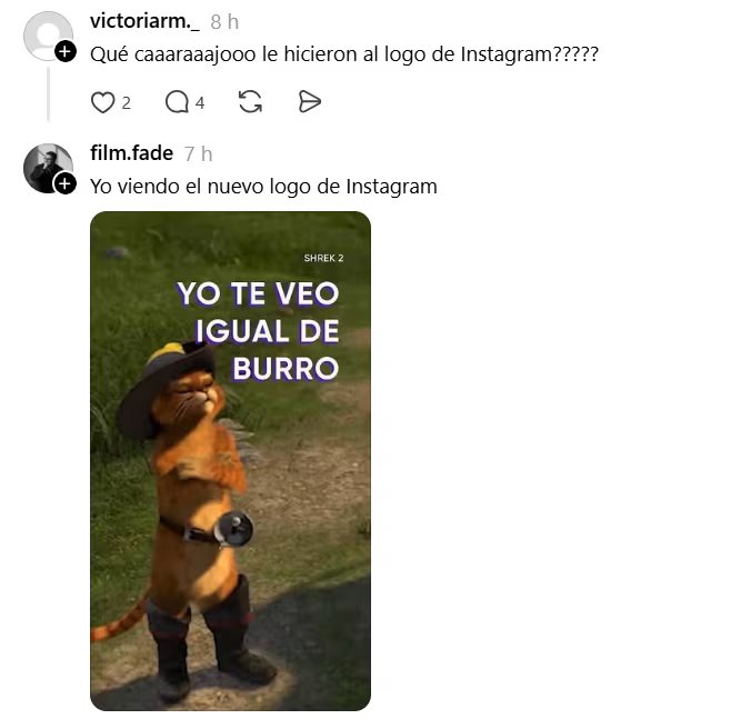 El rediseño de Instagram ya disparó reacciones y memes. (Threads)
