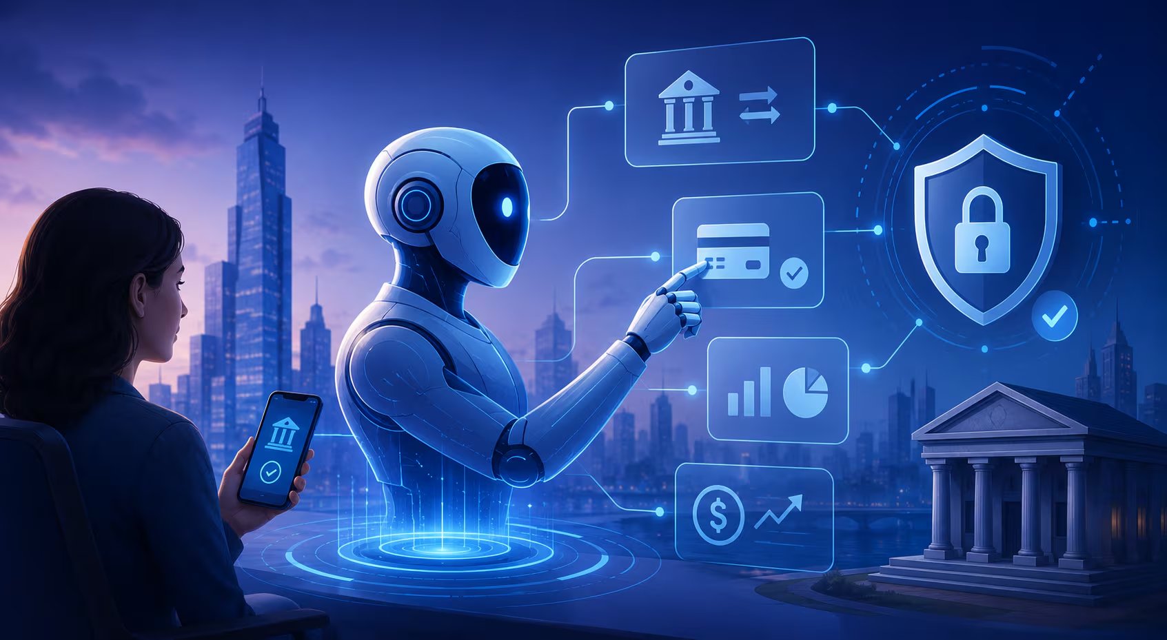 Los agentes de inteligencia artificial en la gestión de operaciones bancarias y financieras (Imagen ilustrativa Infobae)