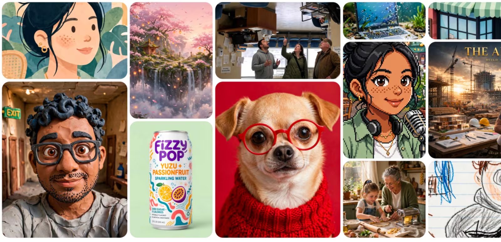 Collage de imágenes generadas con inteligencia artificial (Meta)