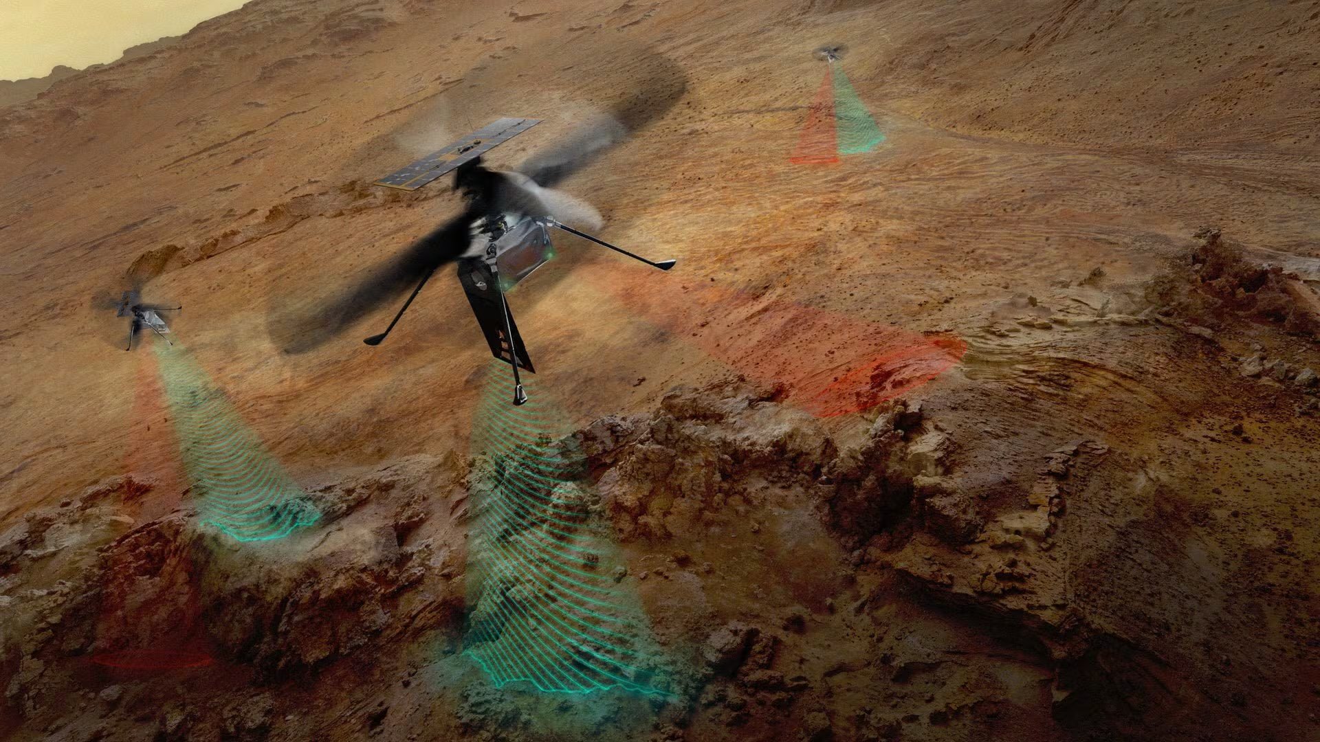 SkyFall despegará a finales de 2028 a bordo de Space Reactor-1 Freedom, la primera misión interplanetaria impulsada por energía nuclear. (NASA/JPL-Caltech)