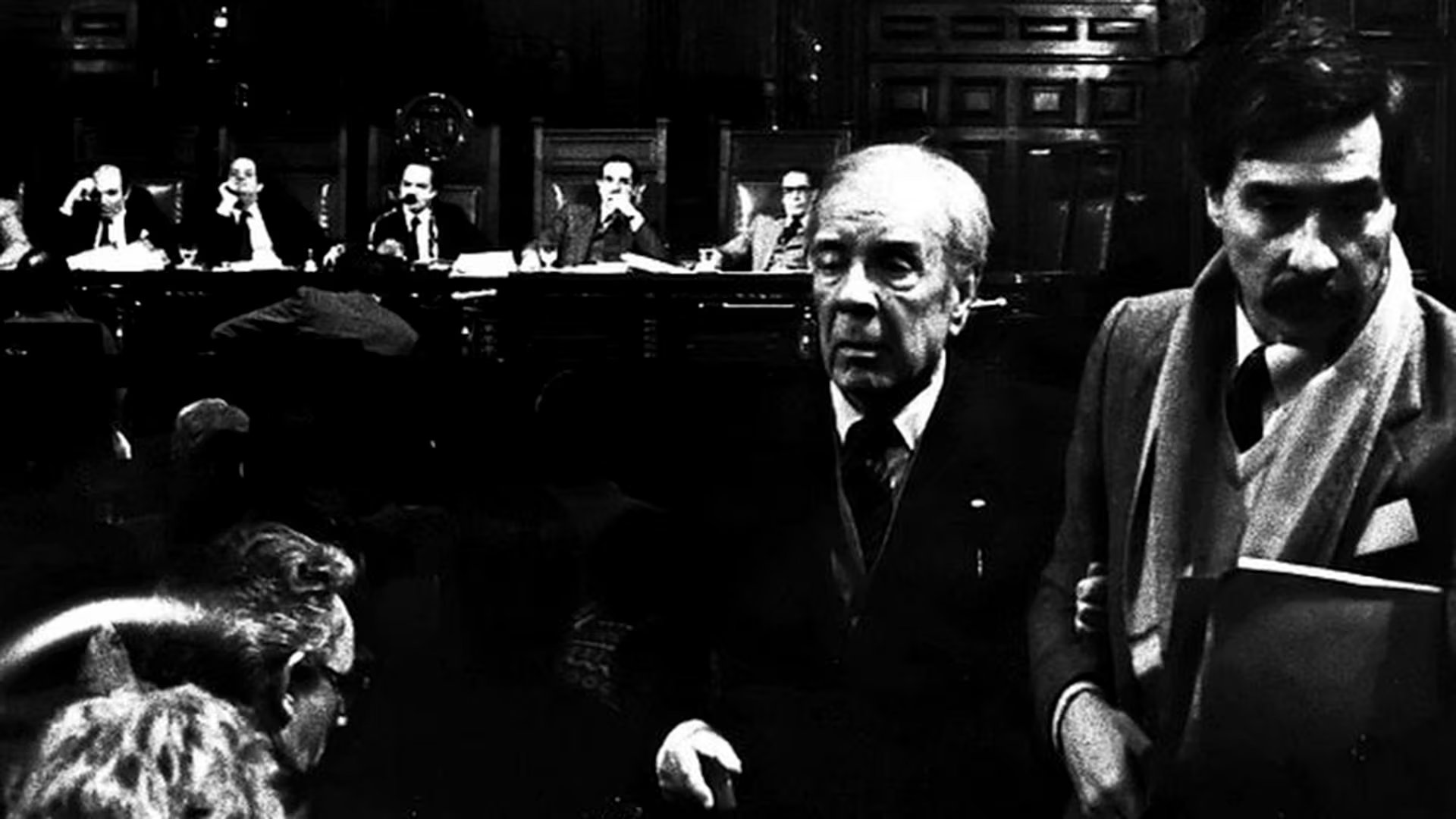 Jorge Luis Borges asistió a una audiencia del Juicio a las Juntas.