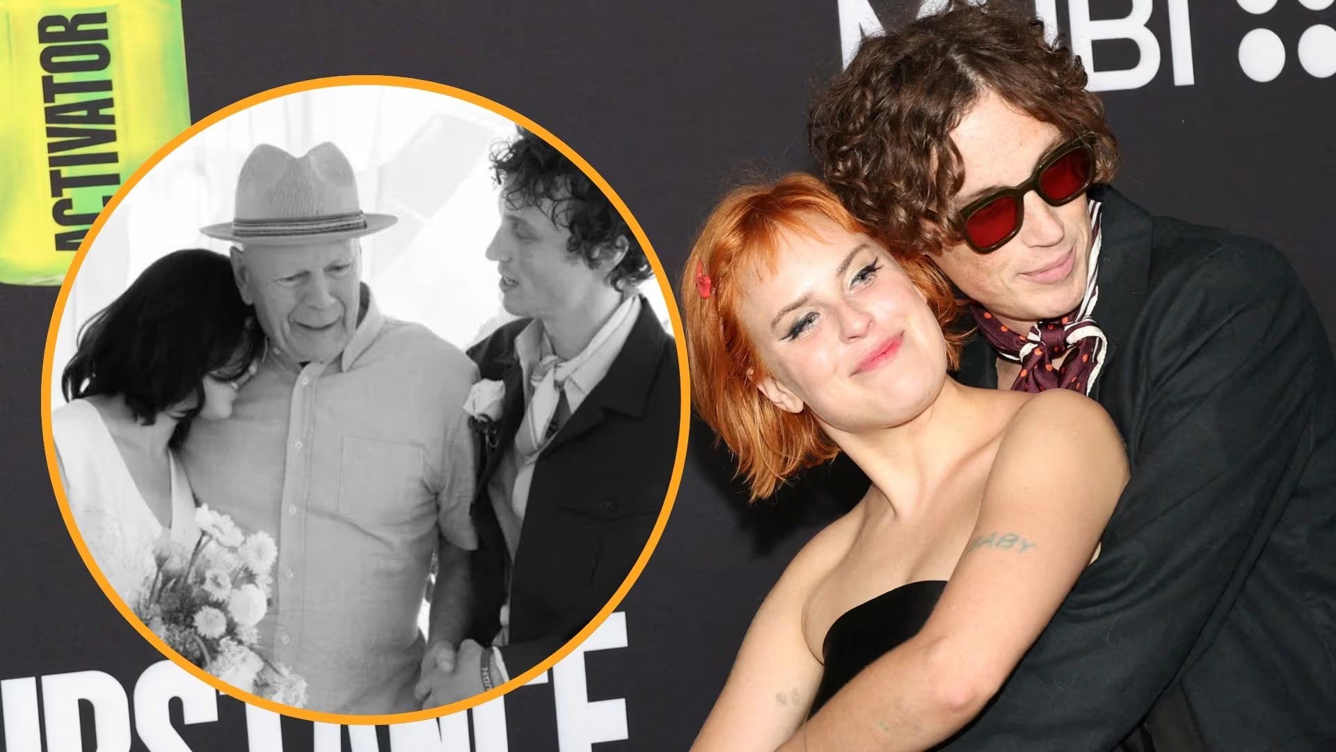 Bruce Willis aparece junto a su hija Tallulah en una de las fotografías del fin de semana de su boda, publicada por Vogue. (Captura de pantalla/REUTERS)