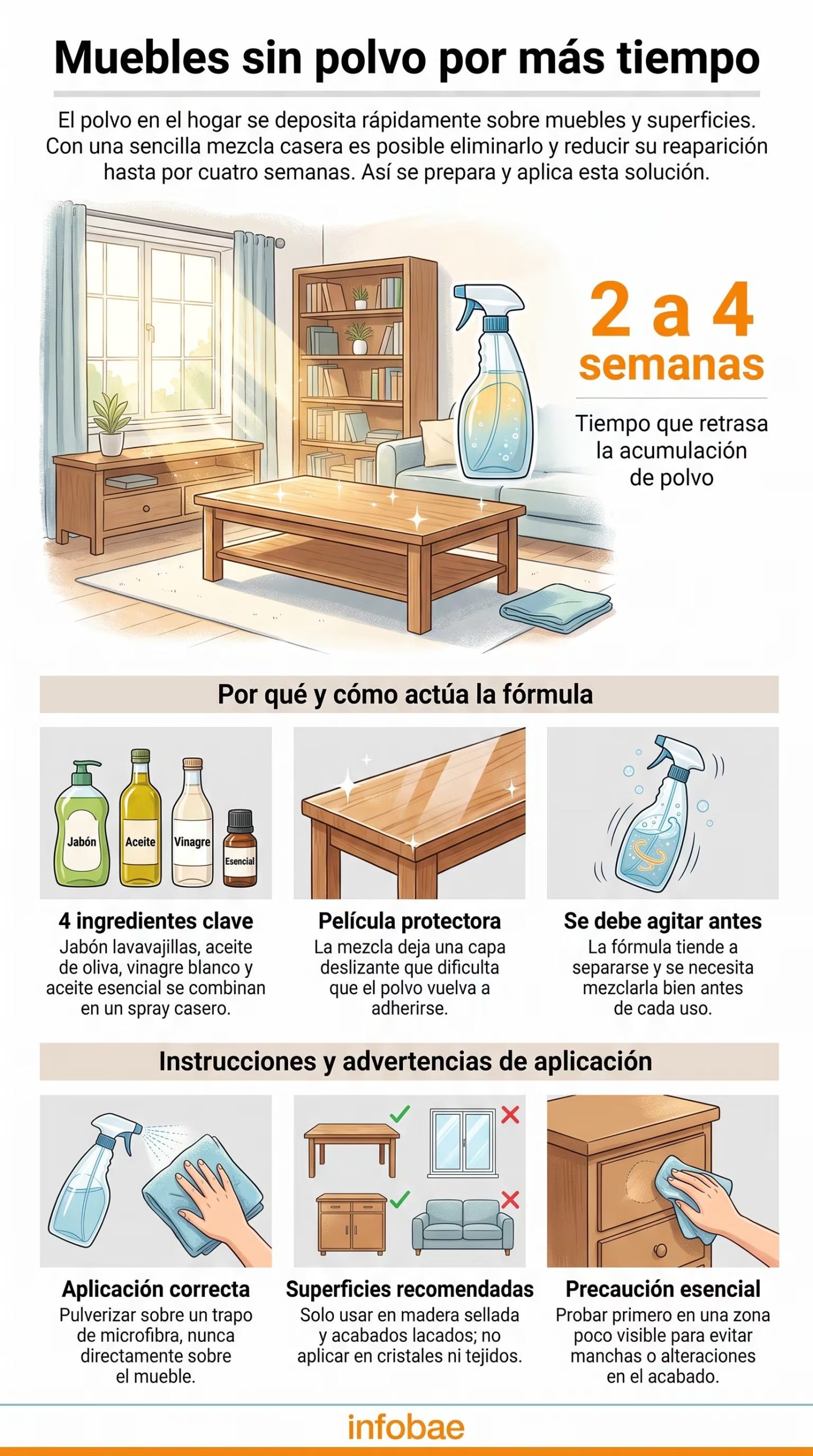 El polvo vuelve rápido porque permanece suspendido en el aire y se deposita cuando el ambiente se estabiliza. (Imagen Ilustrativa Infobae)